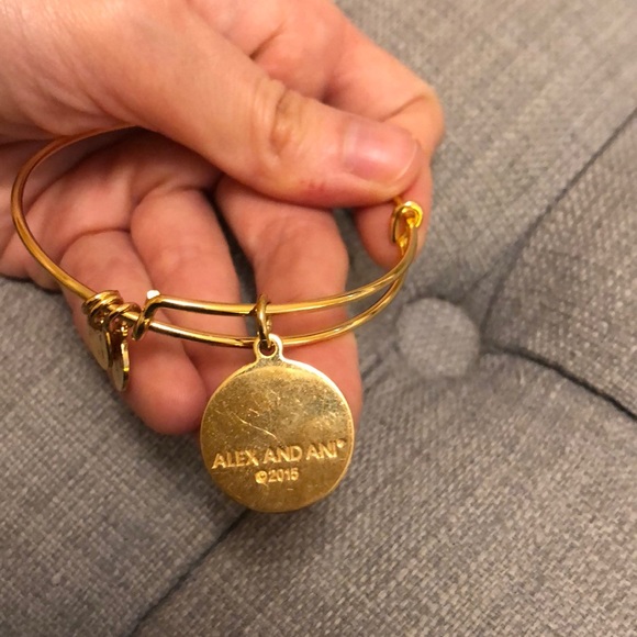 Alex and Ani Gold Bracelet with White Snowflake charm - Picture 5 of 7